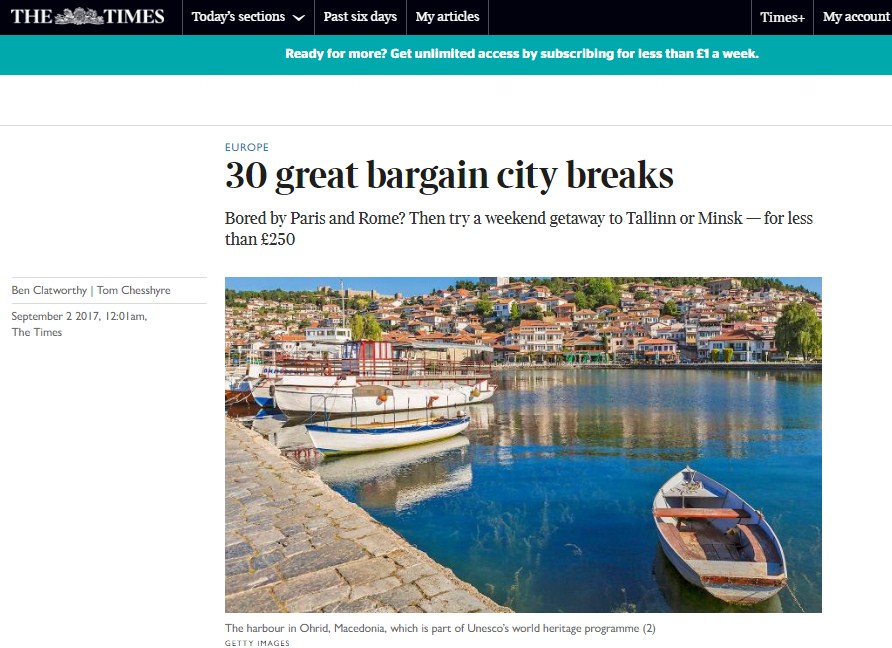 The Times names Minsk among 30 great bargain city breaks for brits