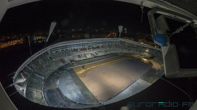Как выглядит ночной Минск с "мухобойки" на стадионе "Динамо"