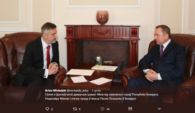 New Polish ambassador tweets in Belarusian