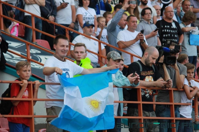 Maradona at football match in Brest. Photo