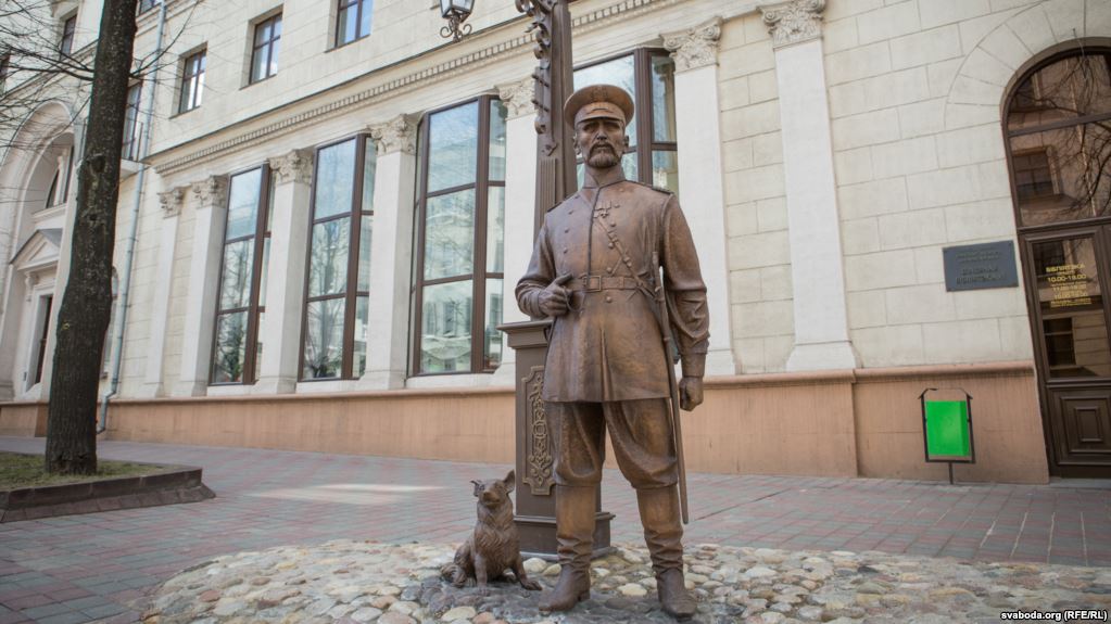 Belarusian Activists Fined For Mocking Police Statue In Minsk