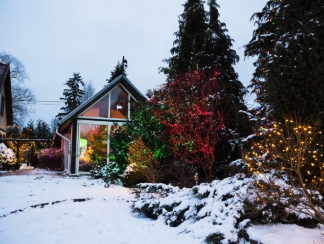 Вам и не снилось. Смотрите, как пенсионер из Латвии украшает свой дом и сад к праздникам