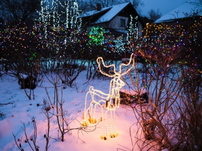 Вам и не снилось. Смотрите, как пенсионер из Латвии украшает свой дом и сад к праздникам