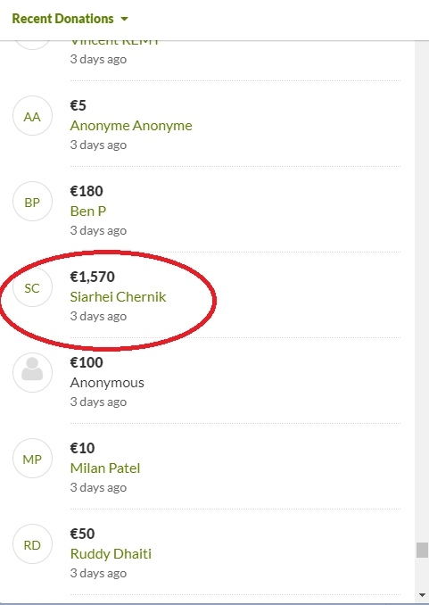 Белорусский футболист пожертвовал 1570 евро на поиски пропавшего Сала