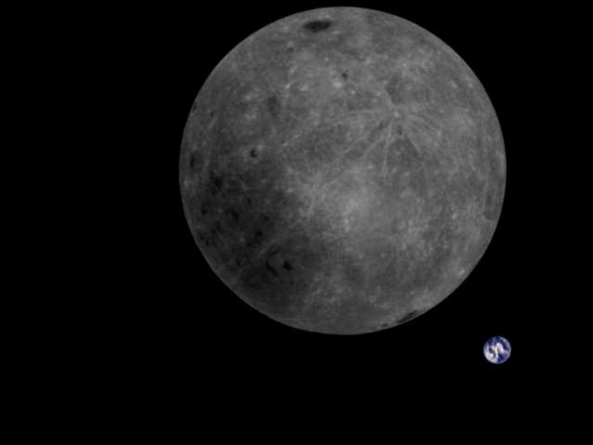 Уникальное фото: темная сторона Луны на фоне Земли