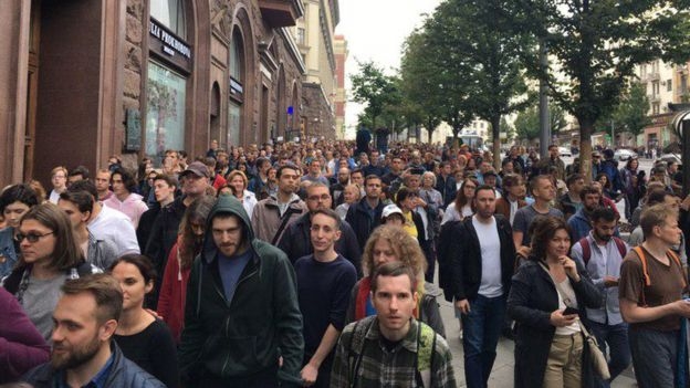 В Москве проходит массовый митинг в поддержку оппозиционных кандидатов на местных выборах