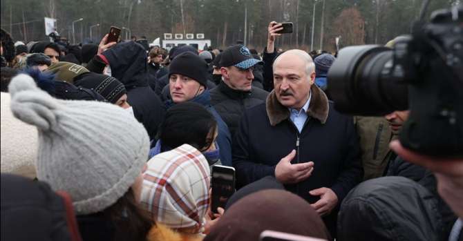 Lukashenko meets with refugees on Belarus-Poland border