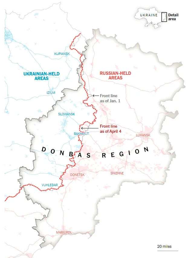 NYT на картах показал провал планов Кремля по войне в Украине